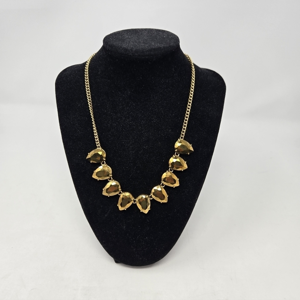 J. CREW MARIGOLD YELLOW GOLD TEARDROP RHINESTONE NECKLACE WOMEN JEWELRY SPARKLE